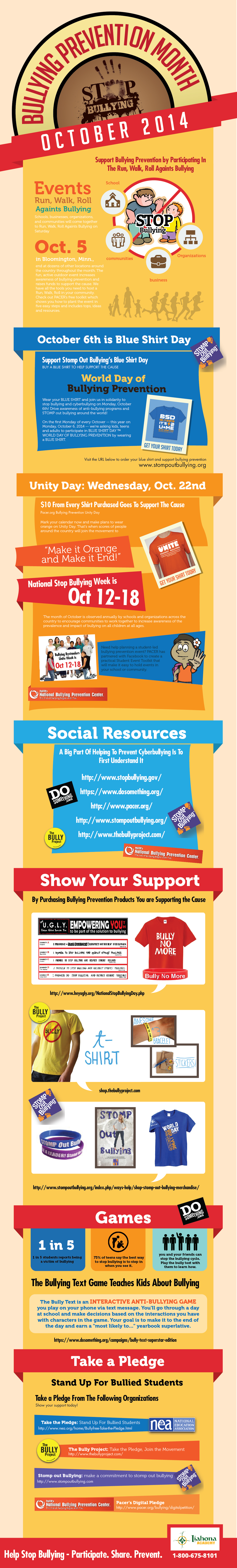 October is Bullying Prevention Month 2014 - Infographic